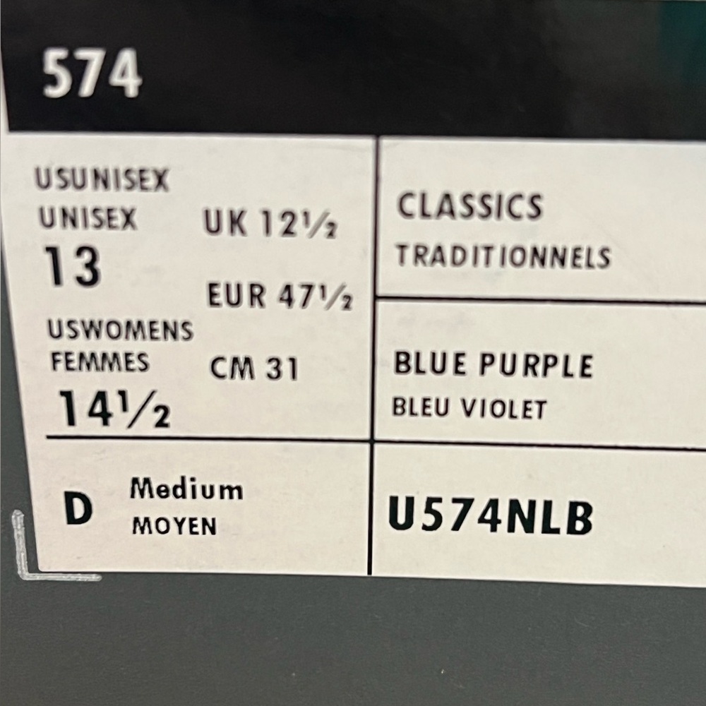 Unisex New Balance Blue Purple Sneakers - Picture 6 of 6